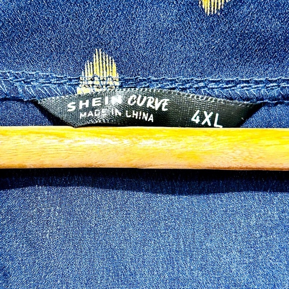 SHEIN Navy and gold polka dot top - Picture 5 of 6